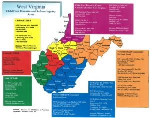 WV Child Care Resource and Referral Agency Areas Map Image