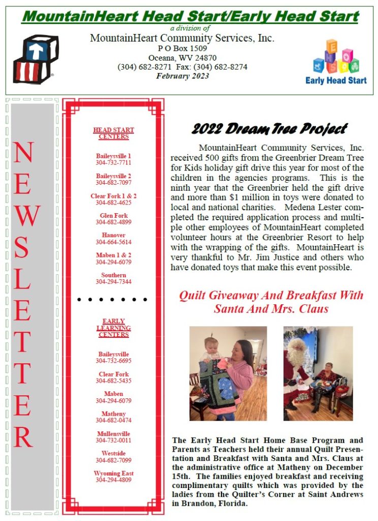 HS Newsletter Front Page Image for February 2023